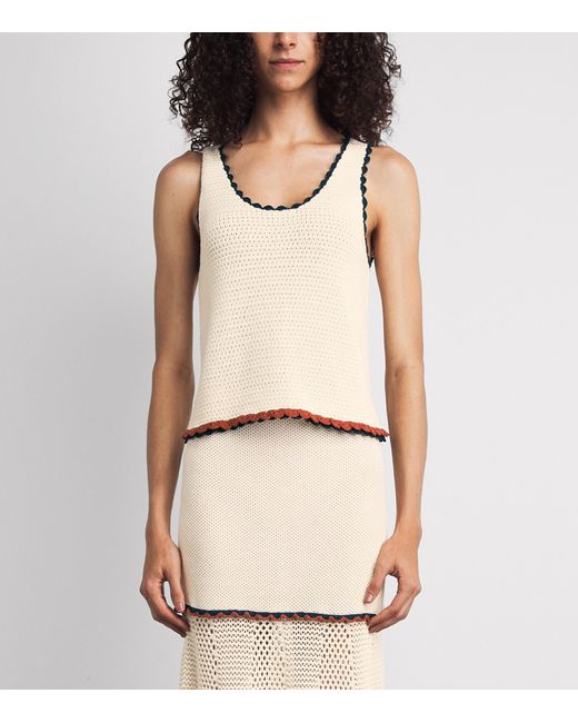 Escvdo Natural Crochet Santos Top