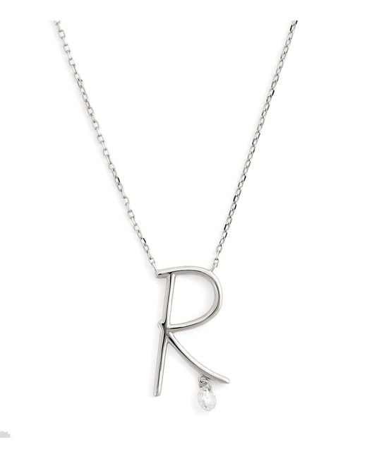 PERSÉE White And Diamond Alphabet Necklace
