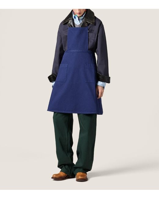 Miu Miu Blue Garment-Dyed Gabardine Apron
