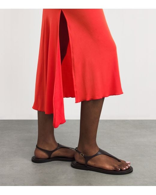 Nadine Mos Red Jersey Midi Slip Dress