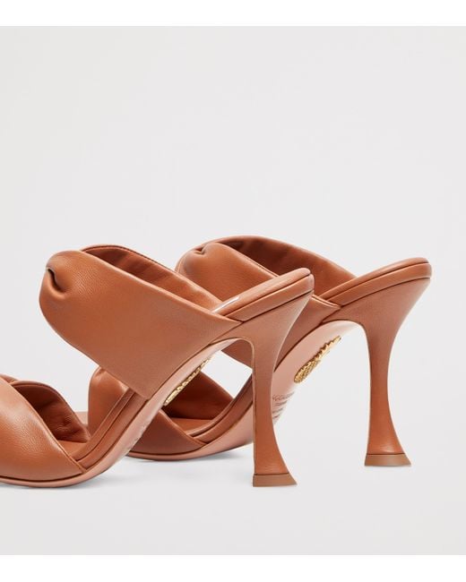 Aquazzura Brown Leather Twist Heeled Sandals 95