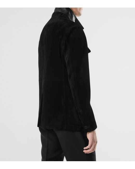 Tom Ford Black Suede Military Jacket for men