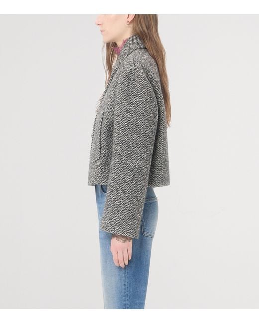 Valentino Gray Virgin Wool-Blend Coat