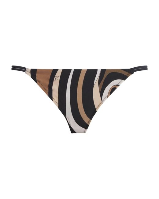 Emilio Pucci Black Marmo Print Bikini Bottoms