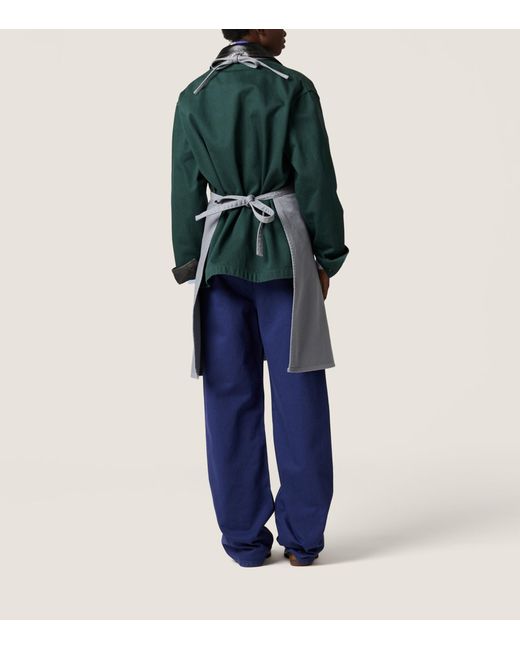 Miu Miu Blue Cotton Gabardine Straight Trousers