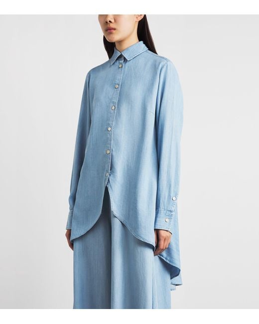 Palmer//Harding Blue Asymmetric Rhythm Shirt
