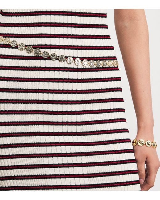 Claudie Pierlot Metallic Logo Embossed Chain Belt