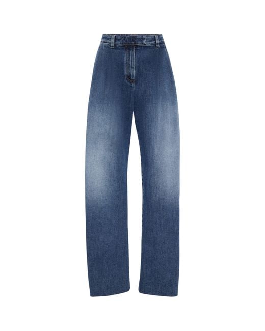 Brunello Cucinelli Blue Comfort Cotton Loose Jeans