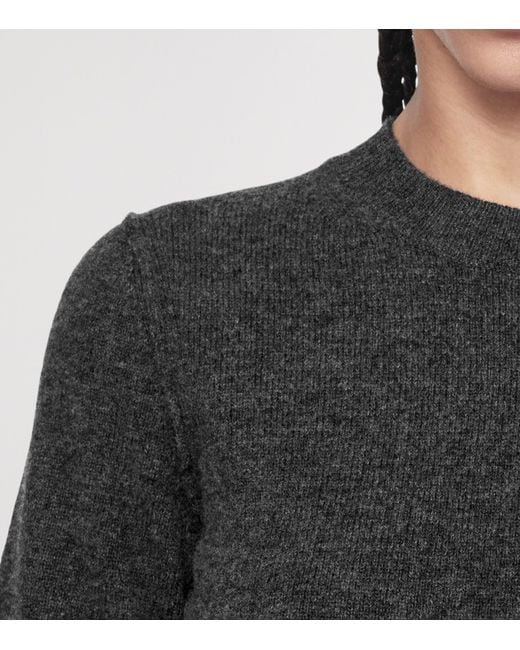 AllSaints Black Merino Wool Erith Maxi Dress
