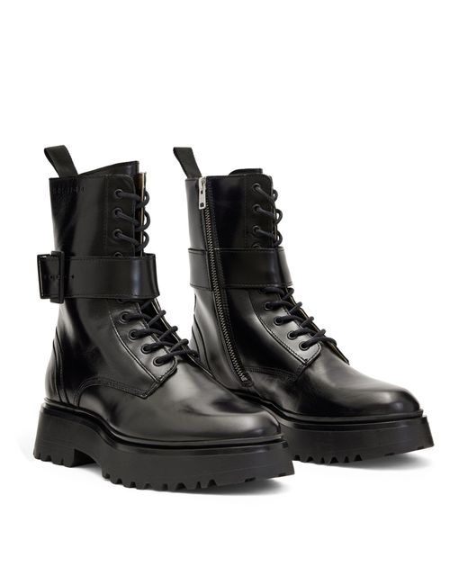 AllSaints Black Onyx Leather Boots