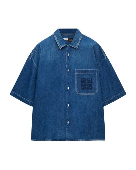 VIP【関税送料無料】希少 LOEWE PAULA'S IBIZA DENIM SHIRT Loewe X Paula's Ibiza Denim Short Sleeve Shirt in Blue for