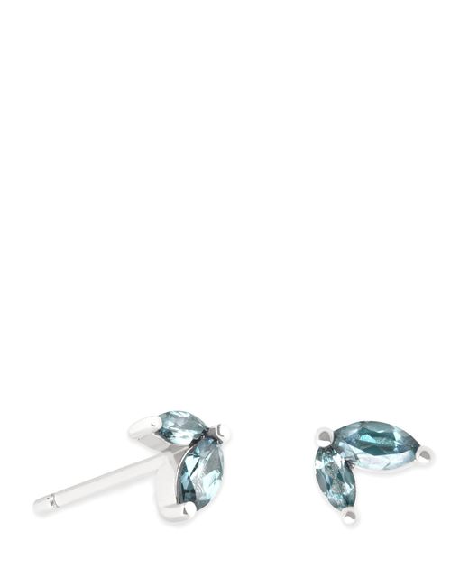Astrid & Miyu White And Alexandrite Marquise Stud Earrings