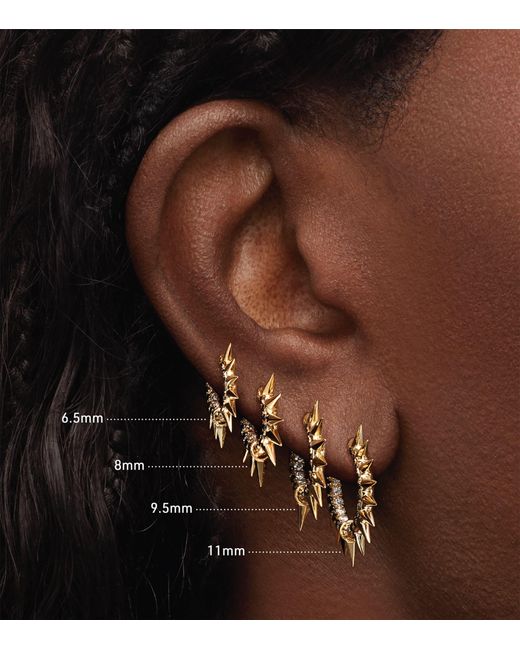 Maria Tash Metallic And Diamond Pavé Metal Mohawk Hoop Earring