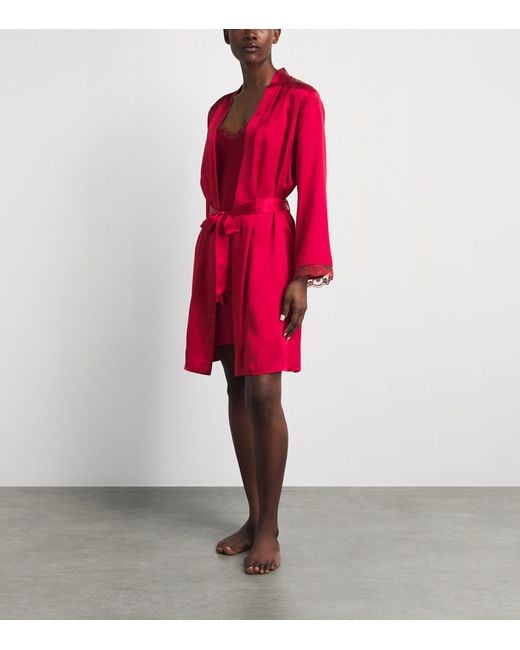 Simone Perele Red Silk-Blend Love Me Robe