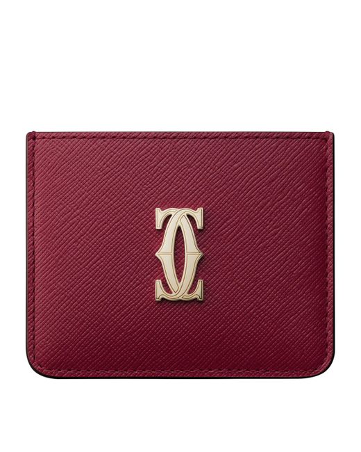Cartier Red Leather C De Card Holder