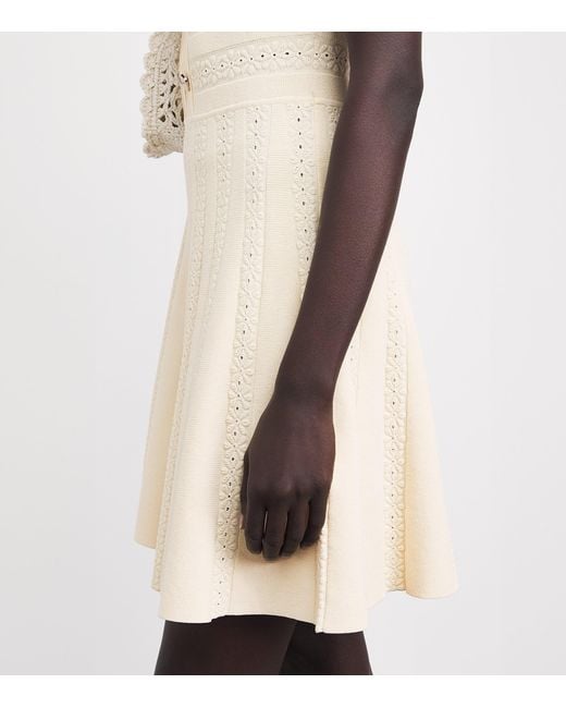 Sandro Natural Knitted Button-Up Mini Dress