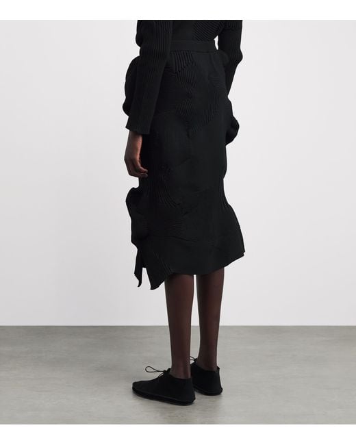 Issey Miyake Black Kone Kone Knit Skirt