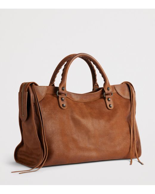 Balenciaga Brown Medium Goatskin Le City Top-Handle Bag
