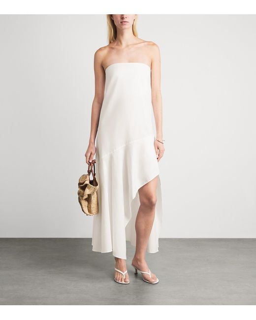 St. Agni White Organic Cotton Oxford Midi Dress