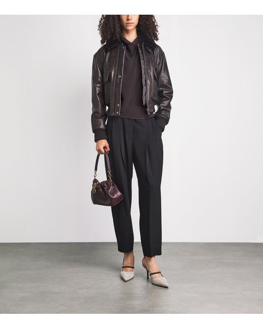 Agnona Black Sleeveless Draped Blouse