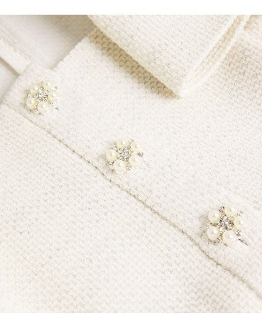 Maje White Tweed Peplum Top