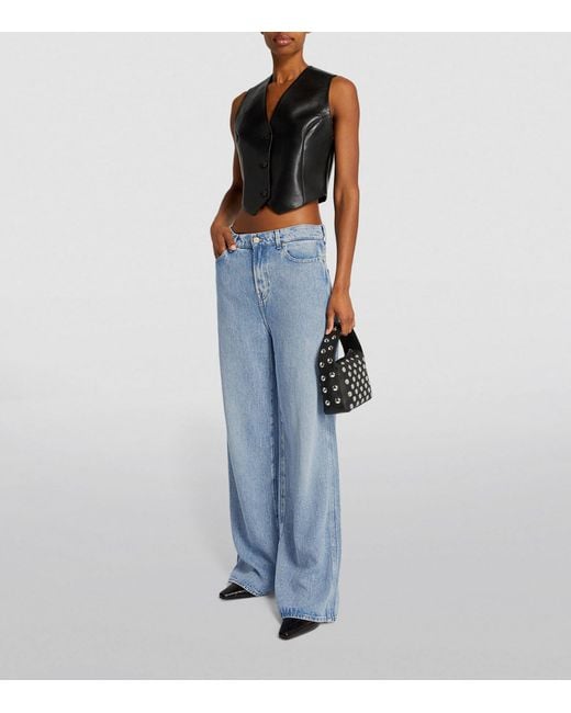 7 For All Mankind Blue Scout Abyss Wide-leg Jeans