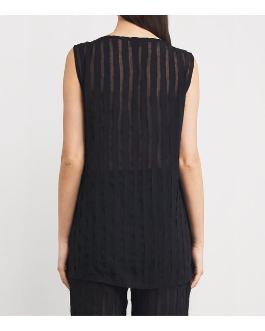 House of Dagmar Black Sheer Stripe Blouse