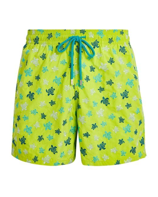 Vilebrequin Green Turtle Embroidered Mistral Swim Shorts for men