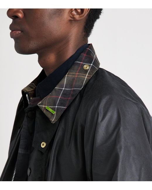 Barbour Black Waxed Cotton Icons Spey Jacket for men