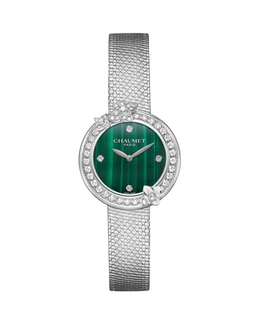 Chaumet Green Stainless Steel And Diamond Hortensia Watch