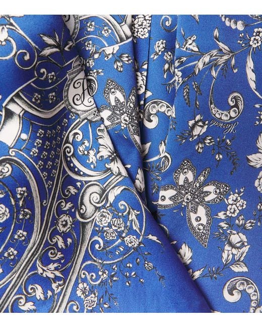 Harrods Blue Silk Butterfly Robe