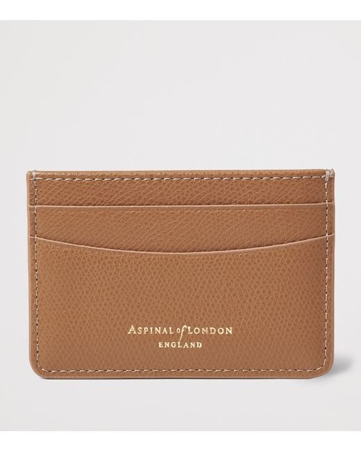 Aspinal Brown Leather Logo Card Holder