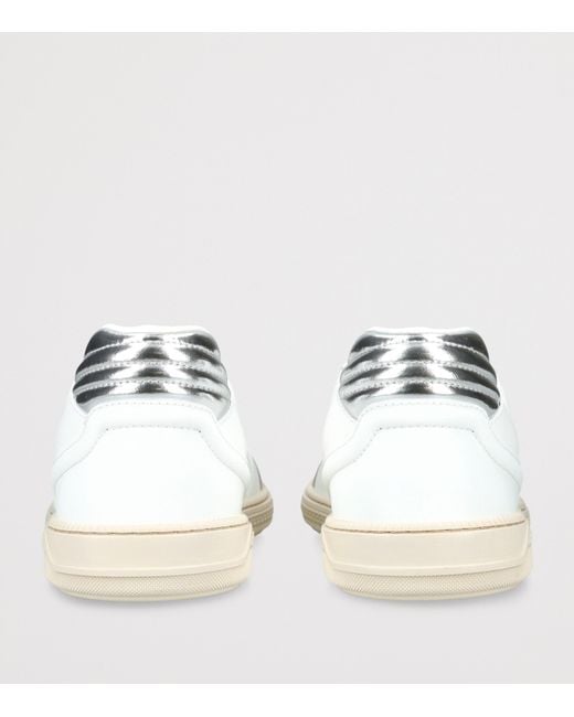 Versace White Leather Low-Top Sneakers for men