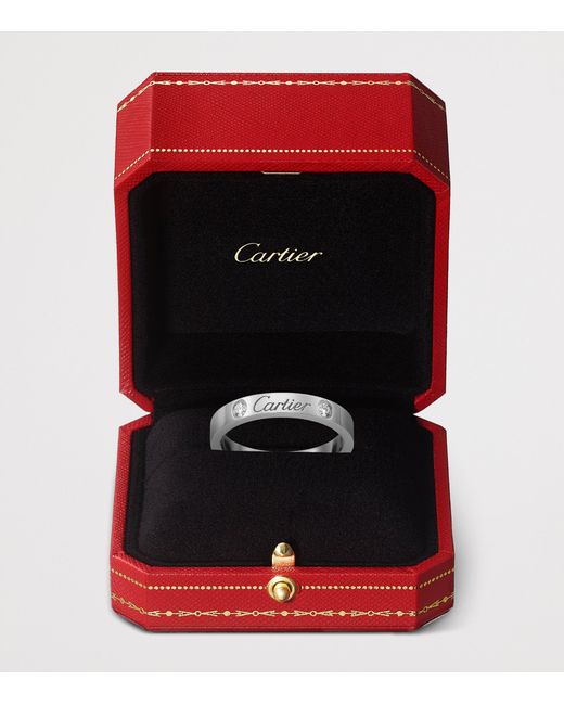 Cartier Metallic Platinum And Diamond C De Wedding Band