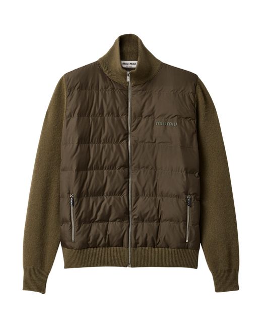 Miu Miu Green Cashmere Down-Filled Jacket