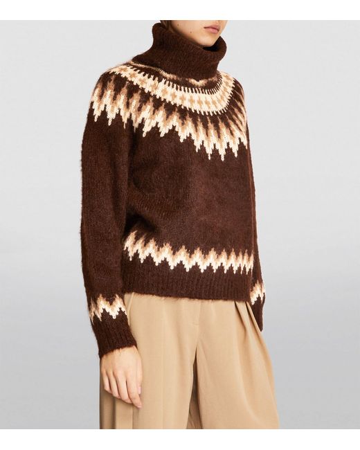 Polo Ralph Lauren Brown Fair Isle Rollneck Sweater