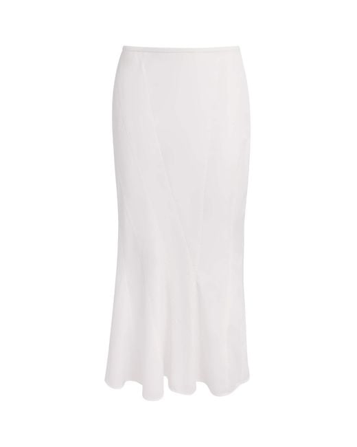 FFORME White Cotton Ora Midi Skirt