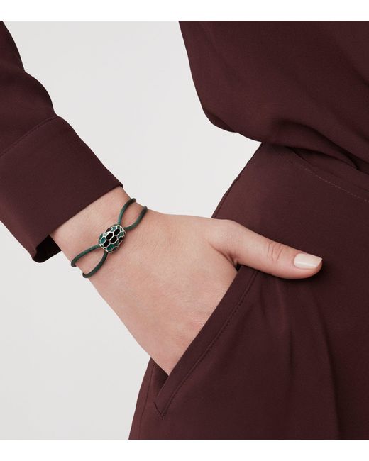 BVLGARI Green Serpenti Forever String Bracelet