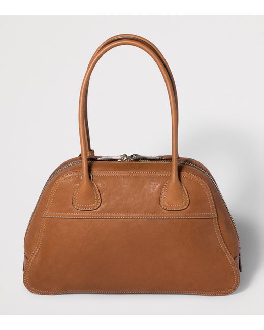 Miu Miu Brown Large Nappa Leather Vivant Top-Handle Bag