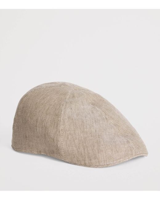 Stetson Natural Linen Texas Flat Cap for men