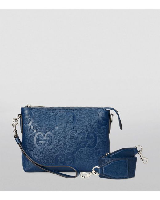Gucci Blue Small Leather Jumbo Gg Cross-body Bag