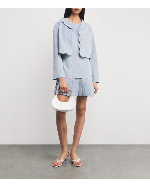 Claudie Pierlot Denim Pleated Mini Dress in Blue | Lyst