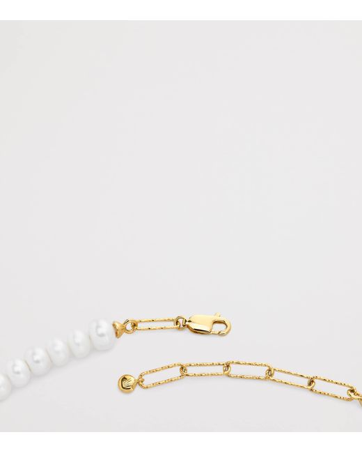 Monica Vinader White Vermeil And Pearl Nomade Necklace