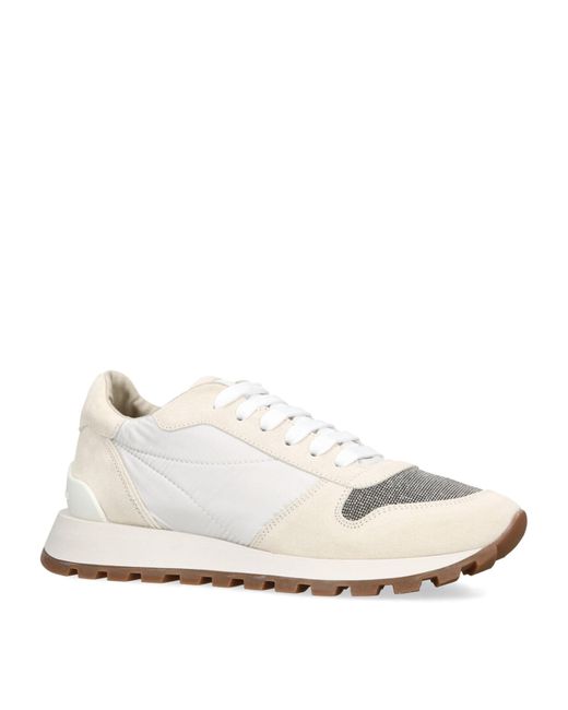 Brunello Cucinelli White Leather Monili Sneakers