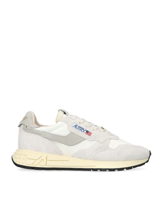 Autry White Leather Reelwind Low-Top Sneakers for men