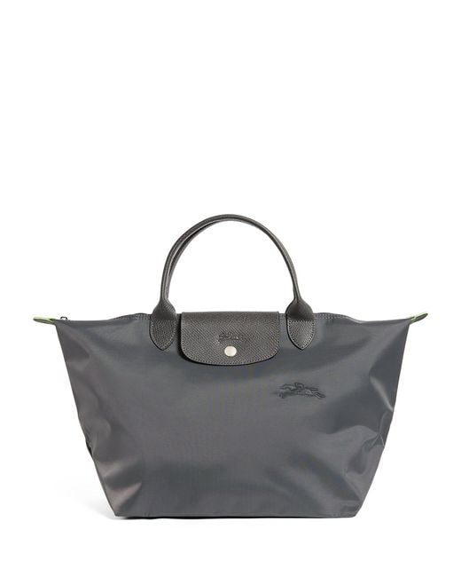 Longchamp Gray Medium Le Pliage Green Top-handle Bag