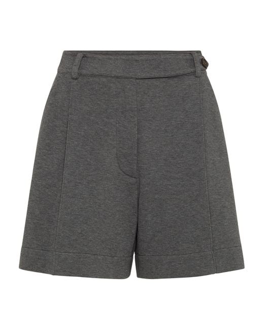 Brunello Cucinelli Gray Techno Cotton Piqué Shorts