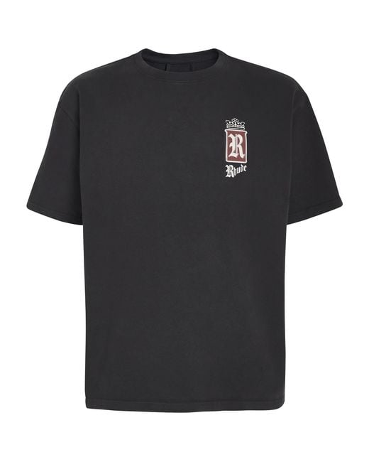 Rhude Black Cotton Fumar 91 T-Shirt for men