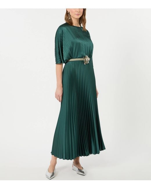 Weekend by Maxmara Green Pleated Short-Sleeve Blouse