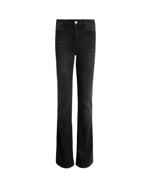 AllSaints Black Haldan High-Rise Bootcut Jeans